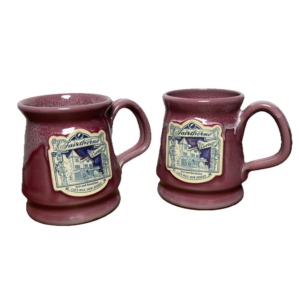 Deneen Pottery Mugs Fairthorne Cottage Bed & Breakfast Cape May New Jersey